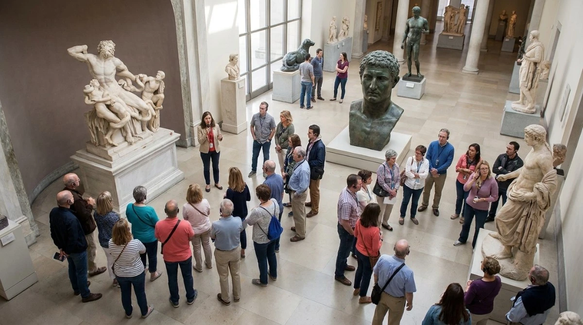 Multiple tour groups moving simultaneously through a museum using separate wireless guide channels Multiple tour groups moving simultaneously through a museum using separate wireless guide channels